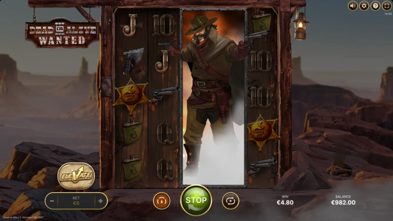 Dead or Alive 3 Wanted ana oyunda boş spin örneği