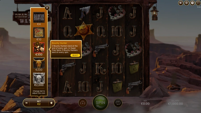 Dead or Alive 3 Wanted bonus satın alma seçeneklerini gösteren Feature Buy menüsü